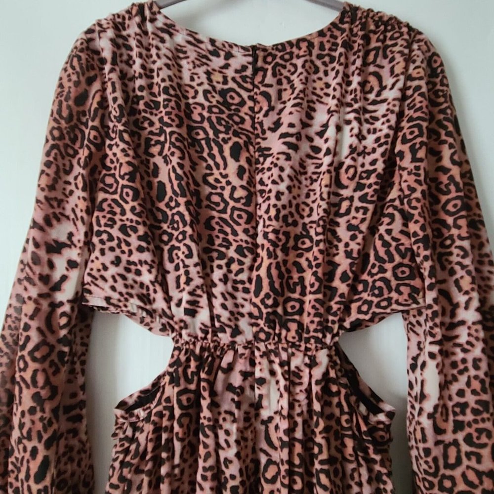 Anthropologie Ranna Gill Cut Out Midi Dress Leopard Print Sz S Lined NWT $190 - Picture 7 of 13